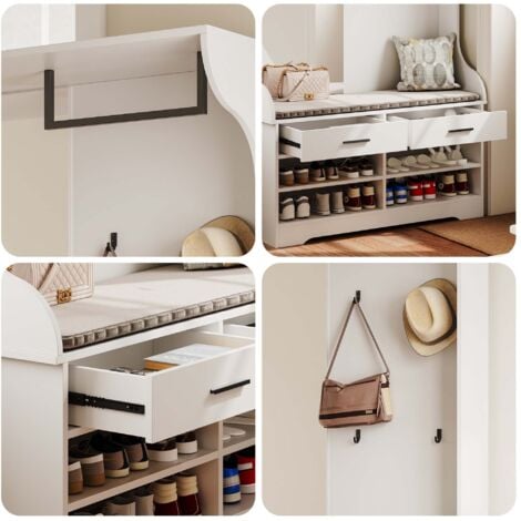 Meuble D'entrée Dcristant, Armoire Multifonctionnelle Avec 2 Portes, Armoire Polyvalente Avec Miroir 90x35h190 Cm Blanc 91929883