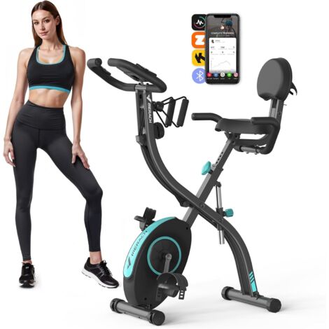 MERACH 4-in-1 klappbarer Heimtrainer für Zuhause– magnetischer Ergometer mit 16 Stufen, LCD & Pulsmessung, bis 136 kg