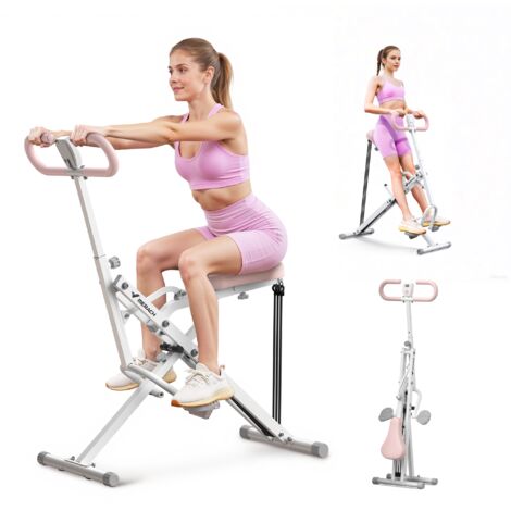 MERACH Ganzkörpertrainer – Bauch- & Rückentrainer mit 3 Widerstandsbändern, klappbar, LCD-Display, bis 158 kg