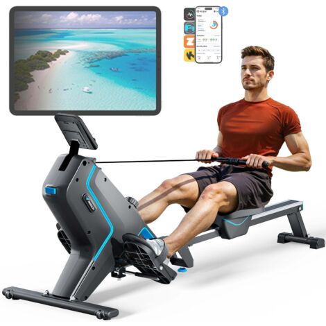 MERACH  klappbares Rudergerät – leise Magnetbremse, 16 Stufen, LCD-Display & Tablet-Halter, Ganzkörper-Workout