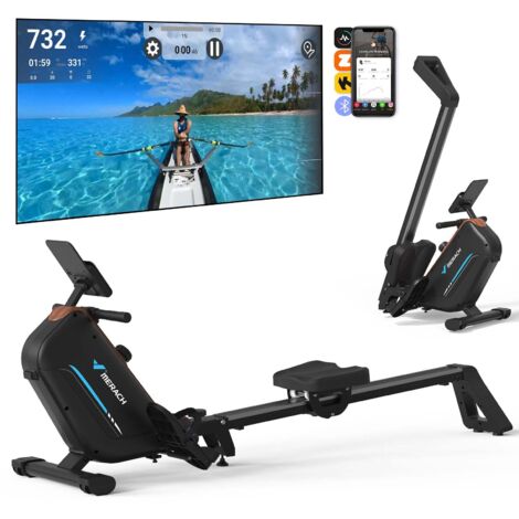 MERACH  klappbares Rudergerät für Zuhause – leise magnetisch, 16 Stufen, LCD-Display, Bluetooth & Kinomap, bis 158 kg