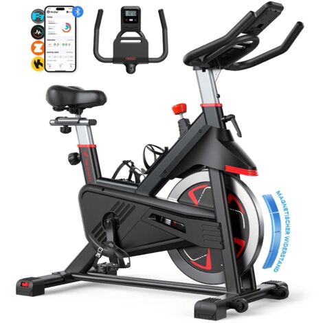 MERACH Leises Magnetischer Heimtrainer, Fitnessbike für Zuhause mit LCD, Tablet-Halter, 0–100 % Widerstand, bis 180 kg