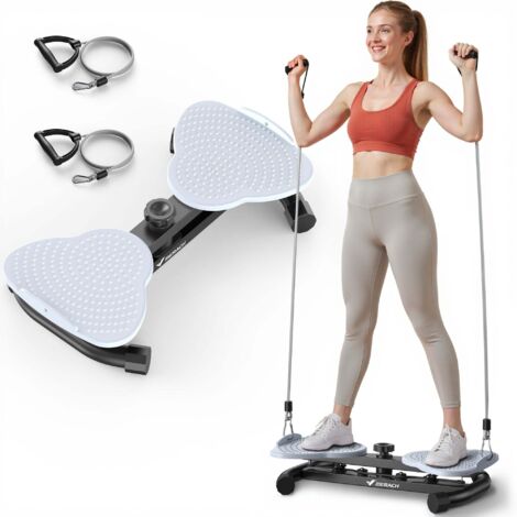 TLGREEN Vibrationsplatte mit Ultra leiser Motor 120 Stufen + 10  Trainingsprogramme mit Fernbedienung rutschfest Ganzkrpertraining, Fett  verlieren inkl. Trainingsbnder