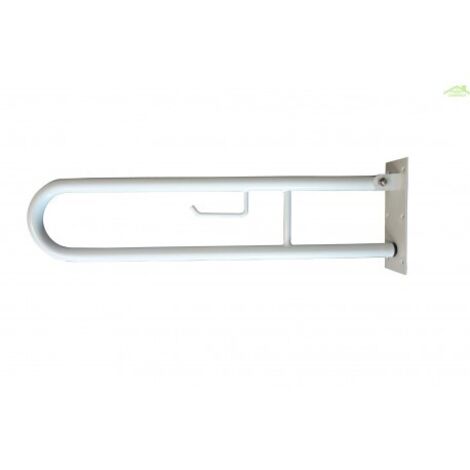 Barre d'appui U HELP 813 en blanc & supp. papier toilette 10x25x82,9cm (1/3)