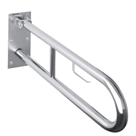 Barre d'appui U HELP 813 en acier avec supp. papier toilette 82,9cm (1/3)