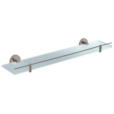 Etagère de douche murale COLORADO avec rail en laiton métal gris poli 60 cm (1/2)