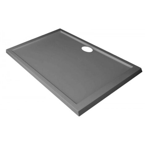 Receveur de douche NOVELLINI OLYMPIC gris 90x70 cm avec bonde H 4,5cm (1/4)