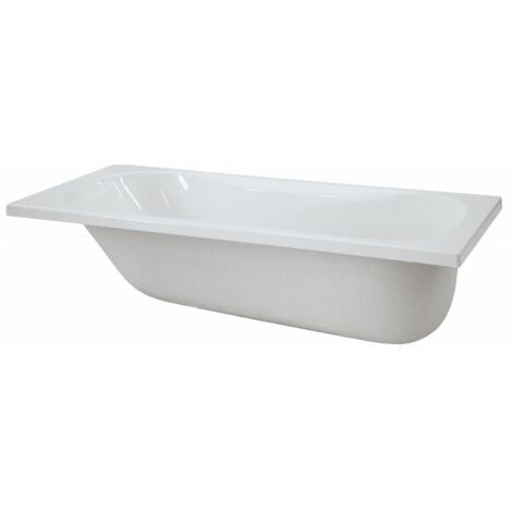 Novellini – Baignoire acrylique rectangulaire 150x70 cm – Fond structuré – Installation à poser – Couleur blanc brillant – 55 cm de hauteur (1/7)