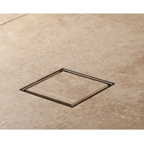 Drain de douche carré en acier inoxydable CONFLUO CERAMIC-10x10 cm--