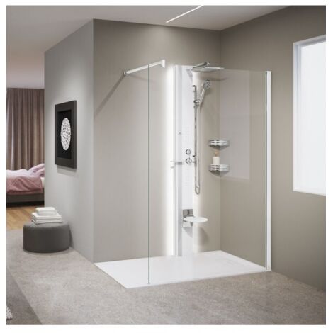 Colonne de douche hydromassante avec LED NOVELLINI LINE 1 blanc 215 cm-Blanc-Blanc-- (1/5)