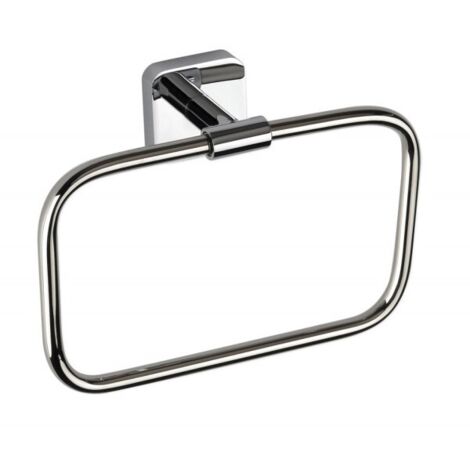 Anneau de serviette rectangulaire 20,5 cm TASI en laiton chromé (1/3)