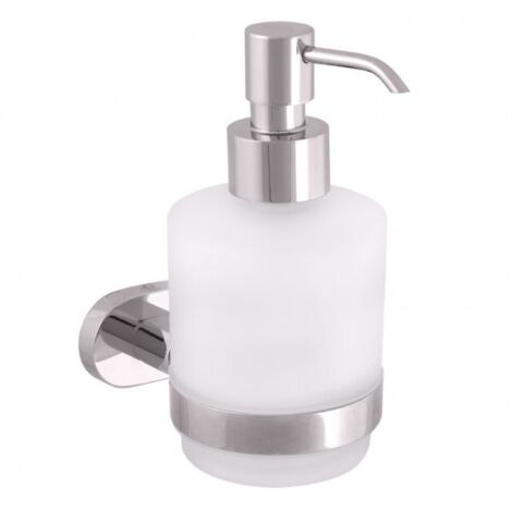 Distributeur de savon mural YUKON en verre et laiton chromé 200 ml (1/4)