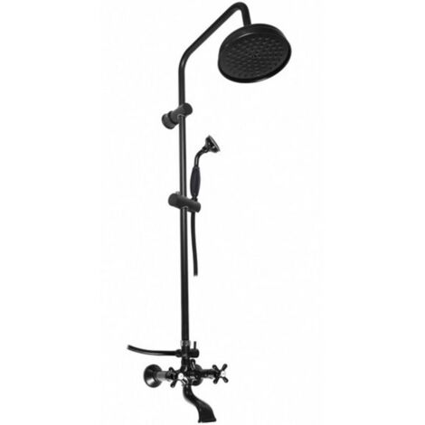 Colonne de douche MORAVA en laiton noir avec douchette 108 cm (1/5)