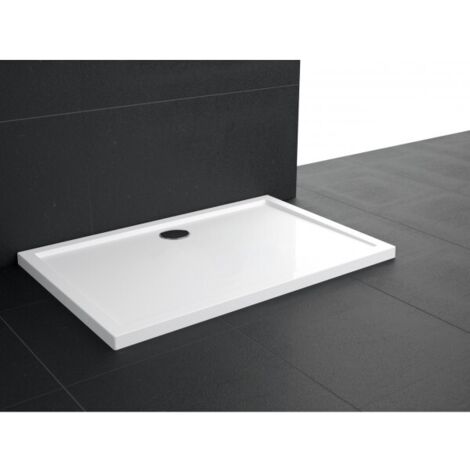 Receveur de douche NOVELLINI OLYMPIC blanc 90x70 cm avec bonde H 4,5cm (1/5)