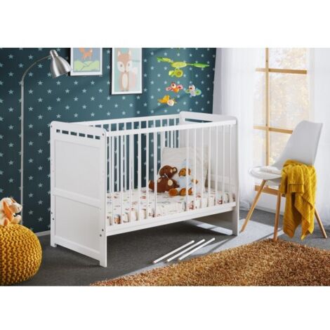 Berceau en bois de pin TYMEK 67x124 x H 56,90 cm-Blanc-Blanc-67 -- (1/4)