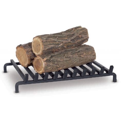 Grille de foyer en fonte 51x42 cm – Bords inclinés pour style moderne – Accessoire cheminée robuste – Fabrication européenne – Farmcook