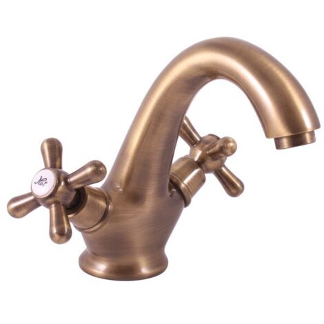 Mélangeur lavabo rétro MORAVA en laiton bronze-Bronze-Bronze-18 -- (1/5)
