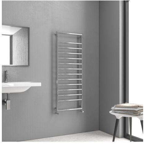 Radiateur sèche-serviette vertical DESIGN 7 10,7x50x1300 cm en laiton chromé (1/2)