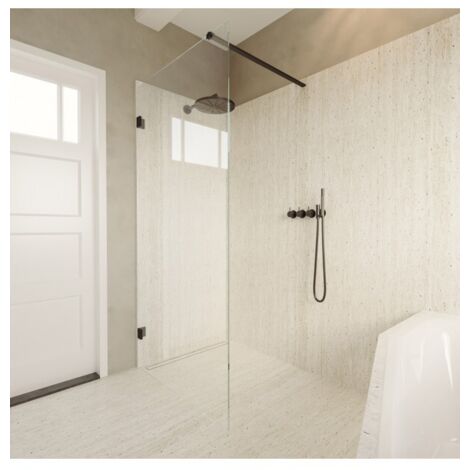 Paroi de douche walk-in SCANDIC NXT 400 RIHO 140x200 cm à charnières noires (1/3)