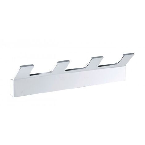 Patère quadruple rectangulaire SOLO en laiton chromé 20,5 cm (1/4)