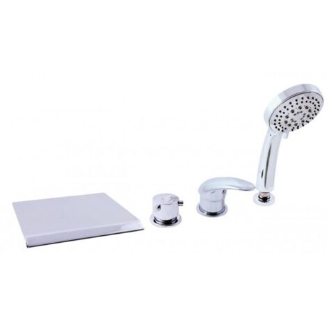 Mitigeur baignoire à cascade DANUBO 4 trous en laiton chromé (1/5)