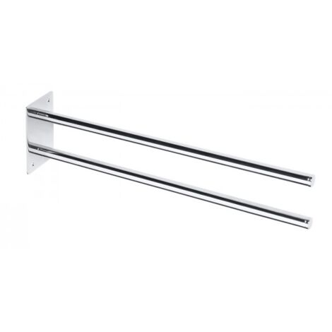 Porte-serviettes double fixe en laiton chromé OMEGA 5x9x36,5 cm-Argenté-Argenté-5 -- (1/3)