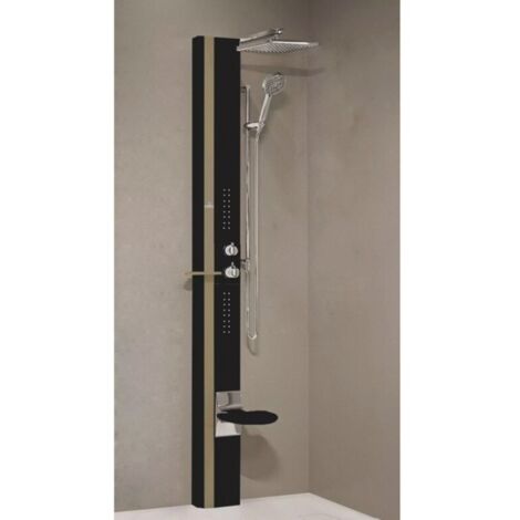 Colonne de douche hydromassante NOVELLINI LINE 1 noir 215 cm-Noir-Noir--