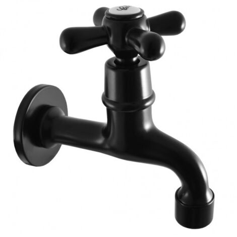 Robinet tap mural rétro en laiton noir (1/2)