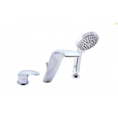 Mitigeur baignoire à cascade 3 trous avec inverseur en chrome-Chromé---Chromé (1/4)