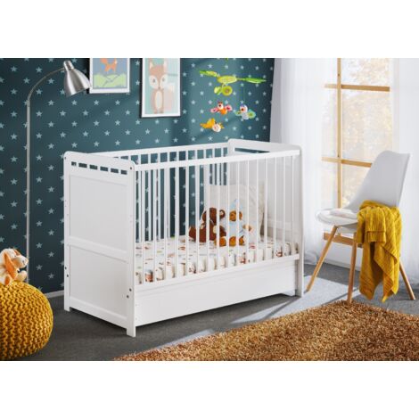 Berceau en bois de pin avec tiroir TYMEK PLUS 67x124 x H 56,90 cm-67 -- (1/4)