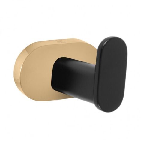 Patère simple YUKON en laiton noir doré 5,6 cm (1/2)