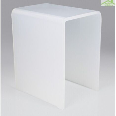 Tabouret de douche blanc NOVELLINI en acrylique opalin (1/4)