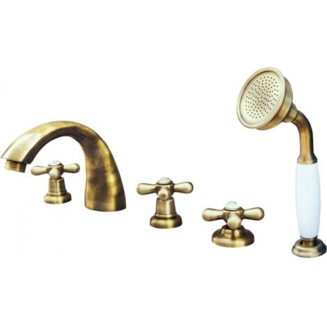 Mélangeur baignoire 5 trous MORAVA RETRO laiton bronze (1/5)