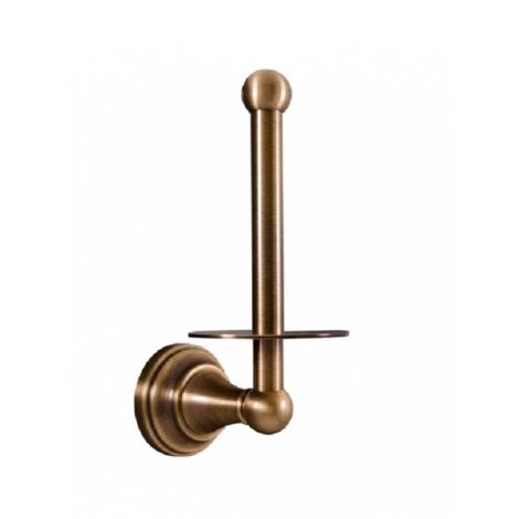 Dérouleur papier toilette vertical rétro MORAVA en laiton bronze 10,6x8 x20,3 cm (1/2)