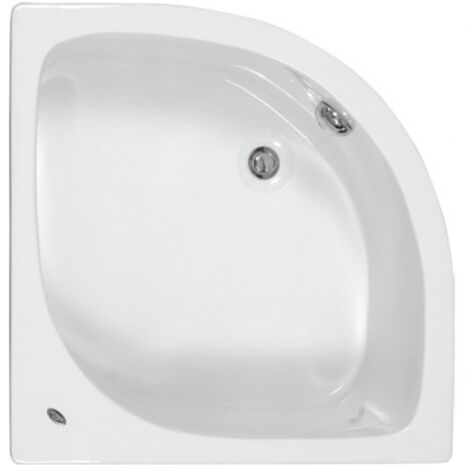 Baignoire d'angle acrylique MYKONOS 90x90 cm-Blanc-Blanc-90 --