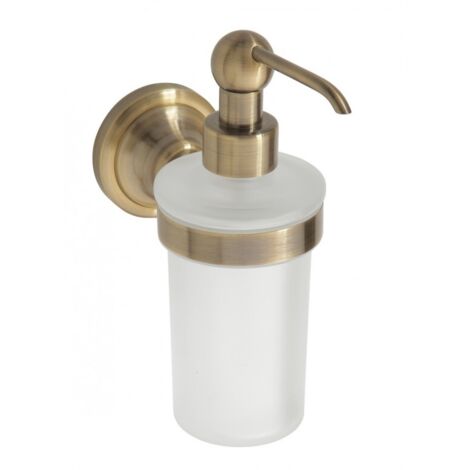 Distributeur de savon en verre RETRO bronze 8x19x12 cm / 300 ml (1/4)