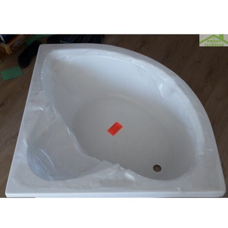Baignoire d'angle acrylique MYKONOS 105x105 cm-Blanc-Blanc-105 --