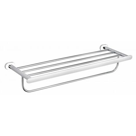 Tablette avec porte-serviettes YUKON en laiton blanc chromé 66,55 cm (1/2)