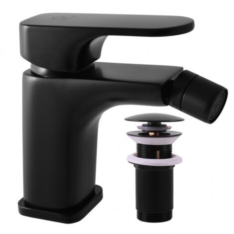 Mitigeur bidet YUKON en laiton noir mat avec siphon (1/3)