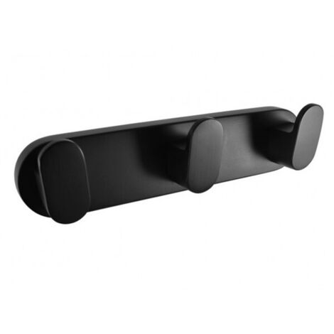 Patère triple YUKON en laiton noir mat 18 cm (1/2)