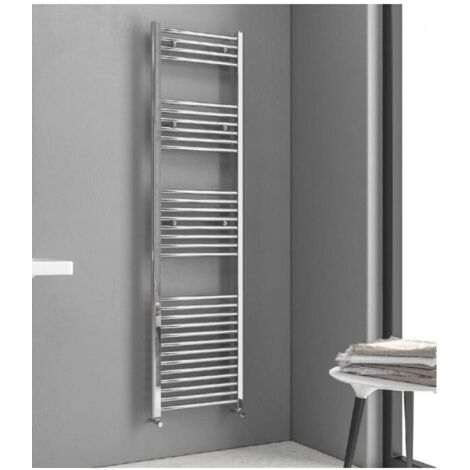 Radiateur sèche-serviette électrique thermostatique NILE en chrome H. 118cm (1/4)