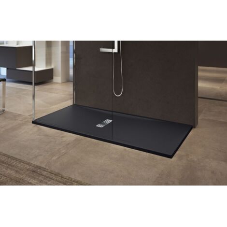 Receveur de douche noir ultraplat recoupable NOVELLINI CUSTOM 120x70 cm - H 3,5 cm (1/5)