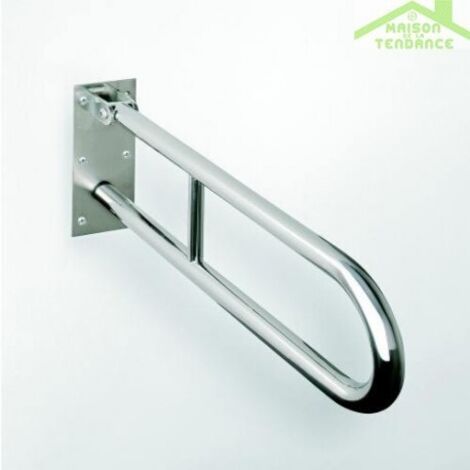 Barre d'appui relevable en forme U HELP en acier inoxydable-90x25x10cm-- (1/5)
