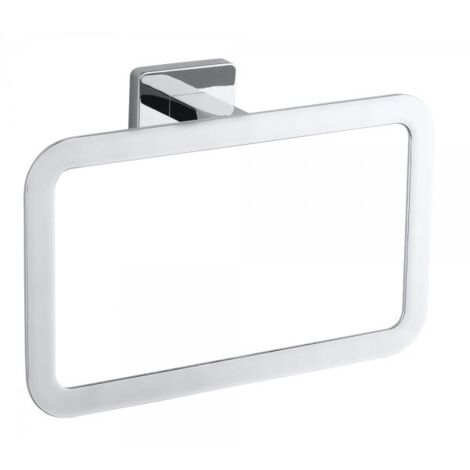 Anneau de serviette rectangulaire mural en zinc NIKI 22,8 x15 x6 cm (1/2)