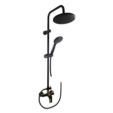 Colonne de douche COLORADO avec pommeau en laiton noir H. 117 cm (1/5)