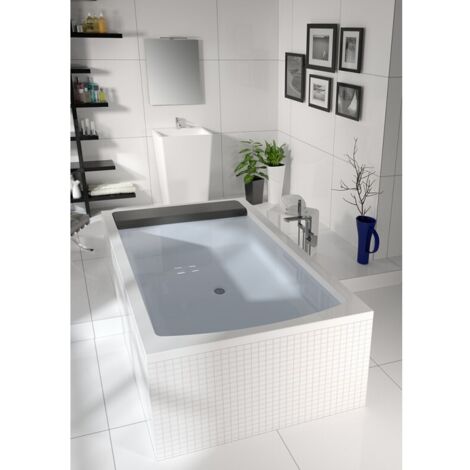 Baignoire d'angle duo 190x130 cm – Acrylique sanitaire blanc brillant – Installation encastrée – Profondeur 48 cm – Capacité 370 litres – Riho
