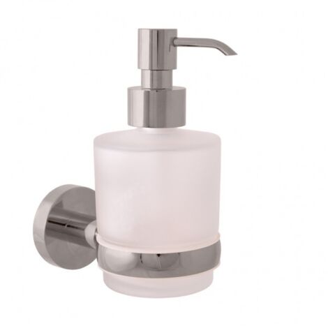 Distributeur de savon COLORADO en verre et laiton métal gris poli 200 ml (1/2)