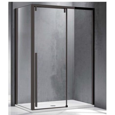 Cabine de douche SANTORINI 400 120x90 x200 cm profilé noir (1/5)
