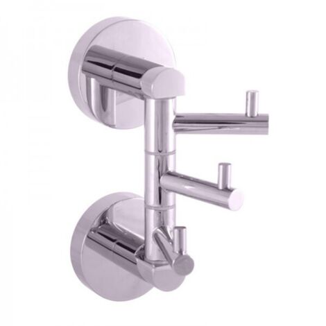 Patère triple rotative COLORADO en laiton chromé 19 cm (1/2)