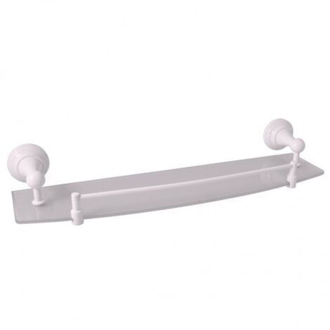 Etagère murale de douche avec rail rétro MORAVA en laiton blanc 50x14x7,6 cm (1/2)